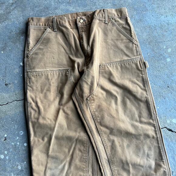 Vintage carhartt brown double knee work wear carpenter pants - Picture 2 of 9